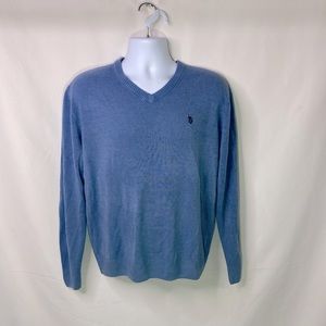 Blue V-Neck Pullover Sweater U.S. Polo Assn, Men’s L